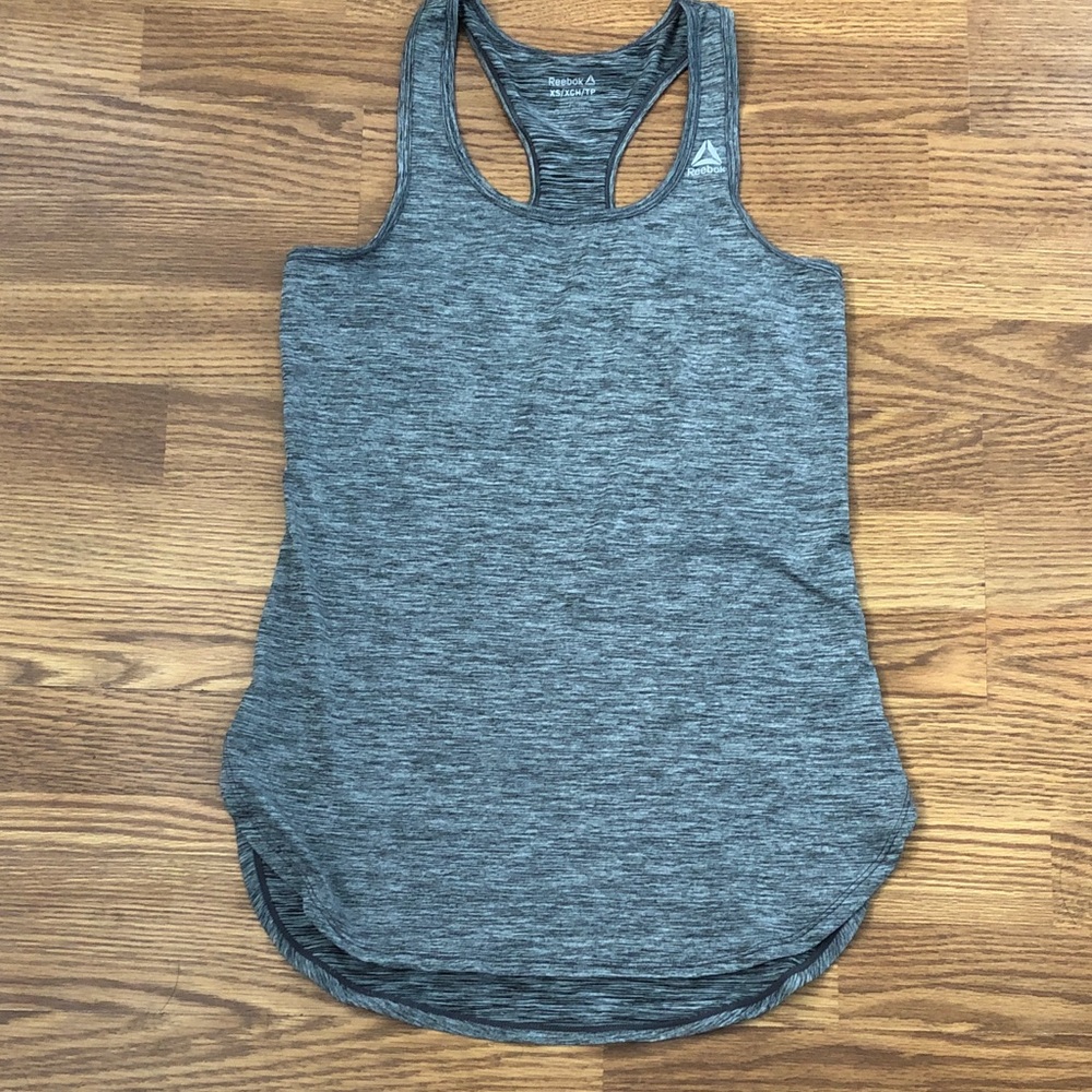 Reebok Women's Legend Singlet Racerback Tank Top Dk Grey Heather/Space dye  XS
